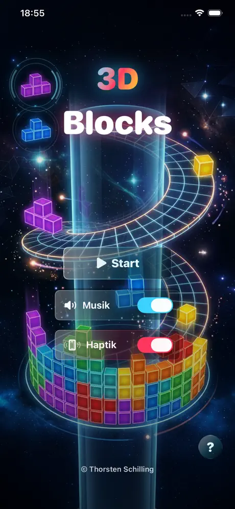 3D Blocks Startbildschirm